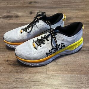 HOKA One One Bondi 7 Men’s Running Shoes Nimbus Cloud/ Radiant Yellow Size 13